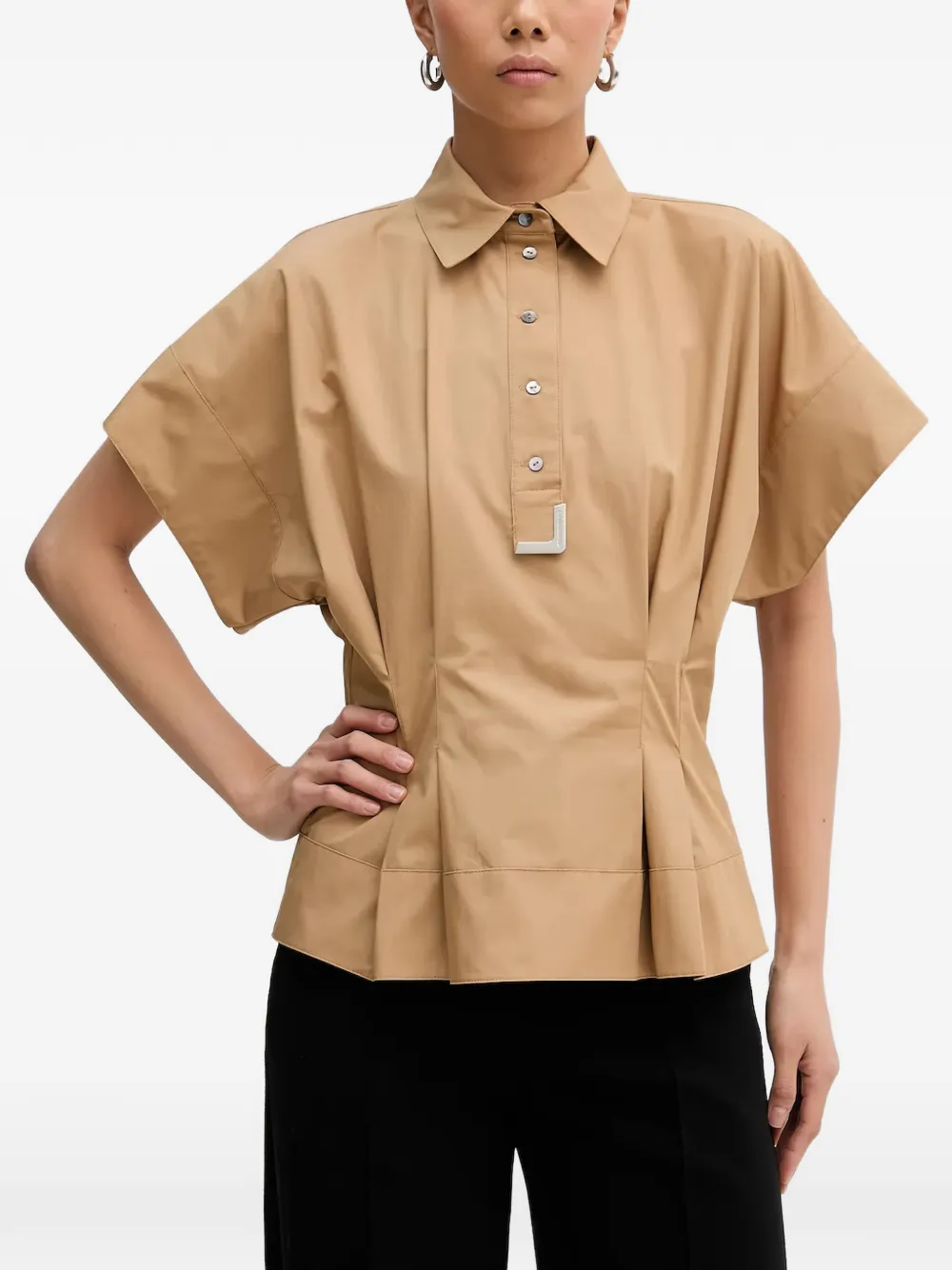 Karl Lagerfeld front-button peplum shirt - Toni neutri