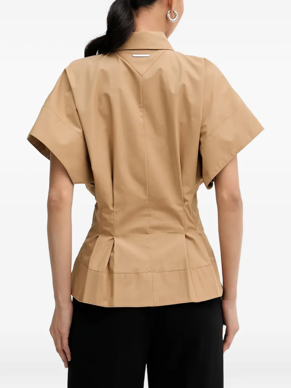  Karl Lagerfeld Front-button Peplum Shirt - Neutrals 