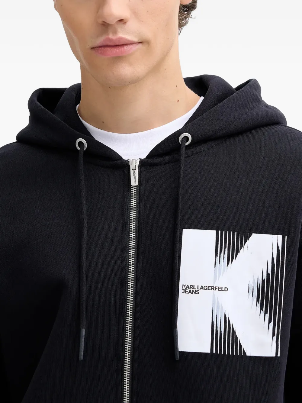 Karl Lagerfeld Jeans Hoodie met K-detail Zwart