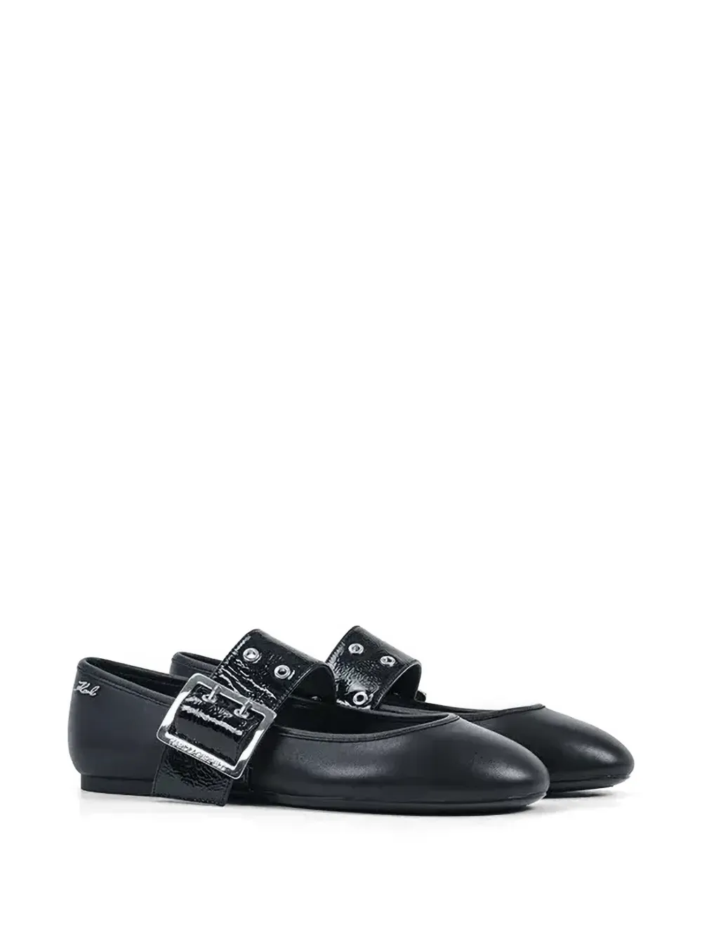 Karl Lagerfeld buckle-detail ballet flats Zwart