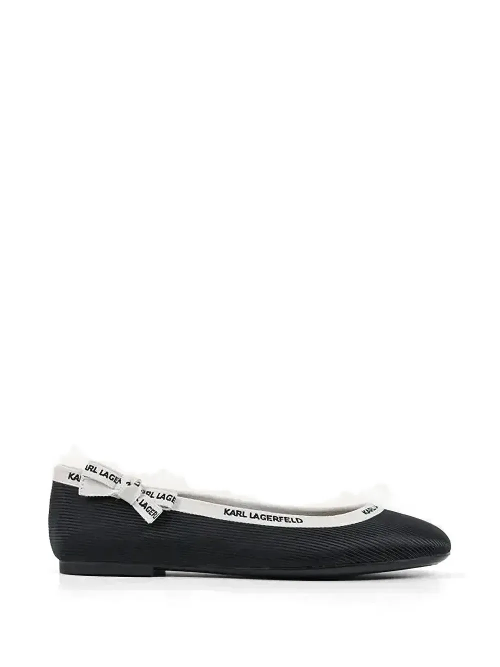 Karl Lagerfeld logo-ribbon ballet flats - Nero