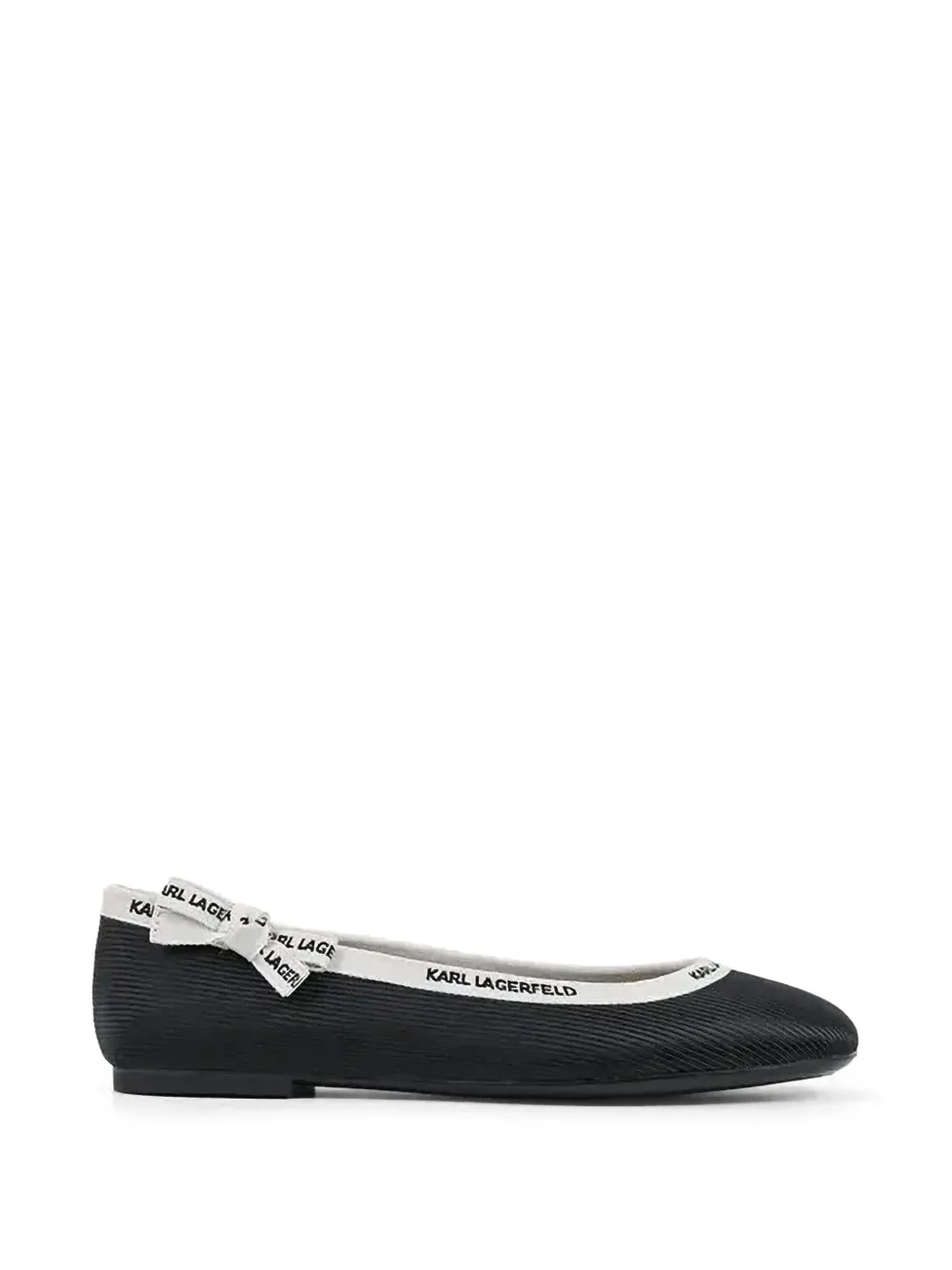 Karl Lagerfeld logo-ribbon ballet flats - Nero
