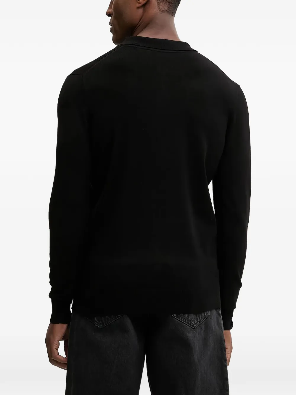 Karl Lagerfeld Gebreid poloshirt met rits Zwart