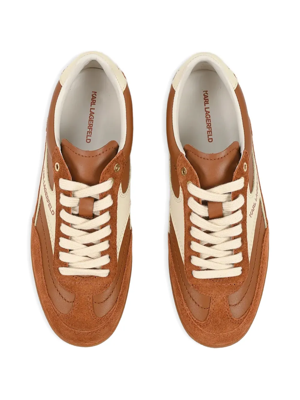 Karl Lagerfeld Kandidate sneakers met vlakken en veters Bruin