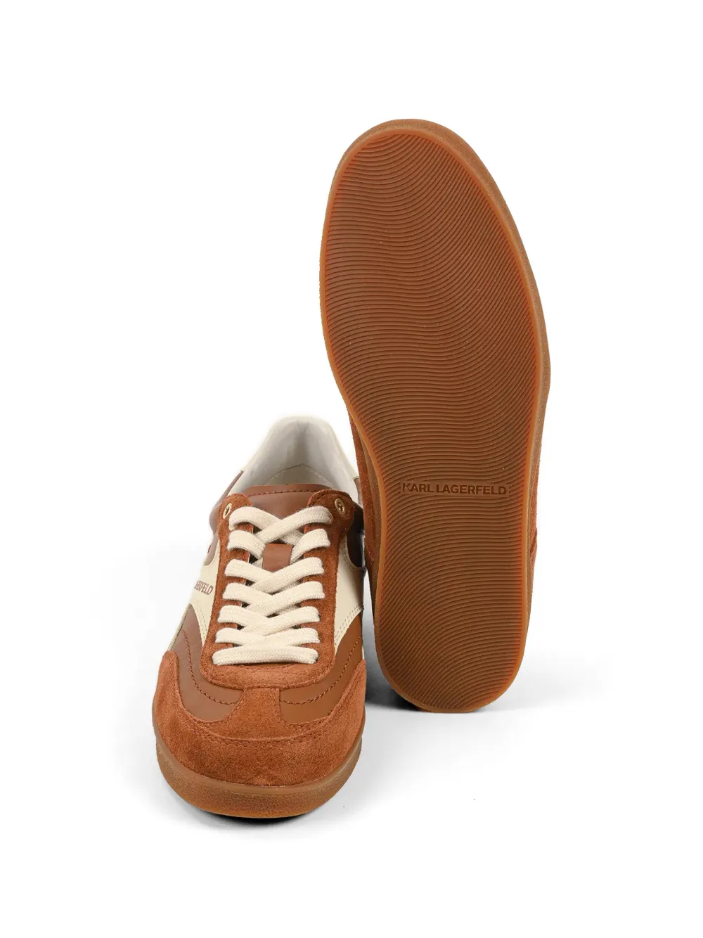 Karl Lagerfeld Kandidate sneakers met vlakken en veters Bruin