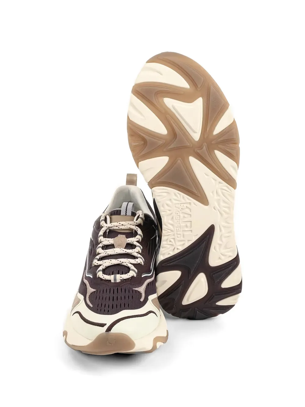 Karl Lagerfeld Sneakers met vetersluiting Bruin