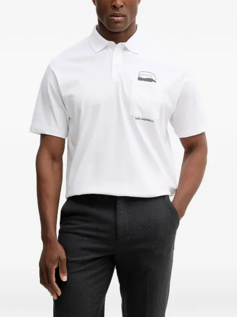 Karl Lagerfeld playera tipo polo con bolsillo