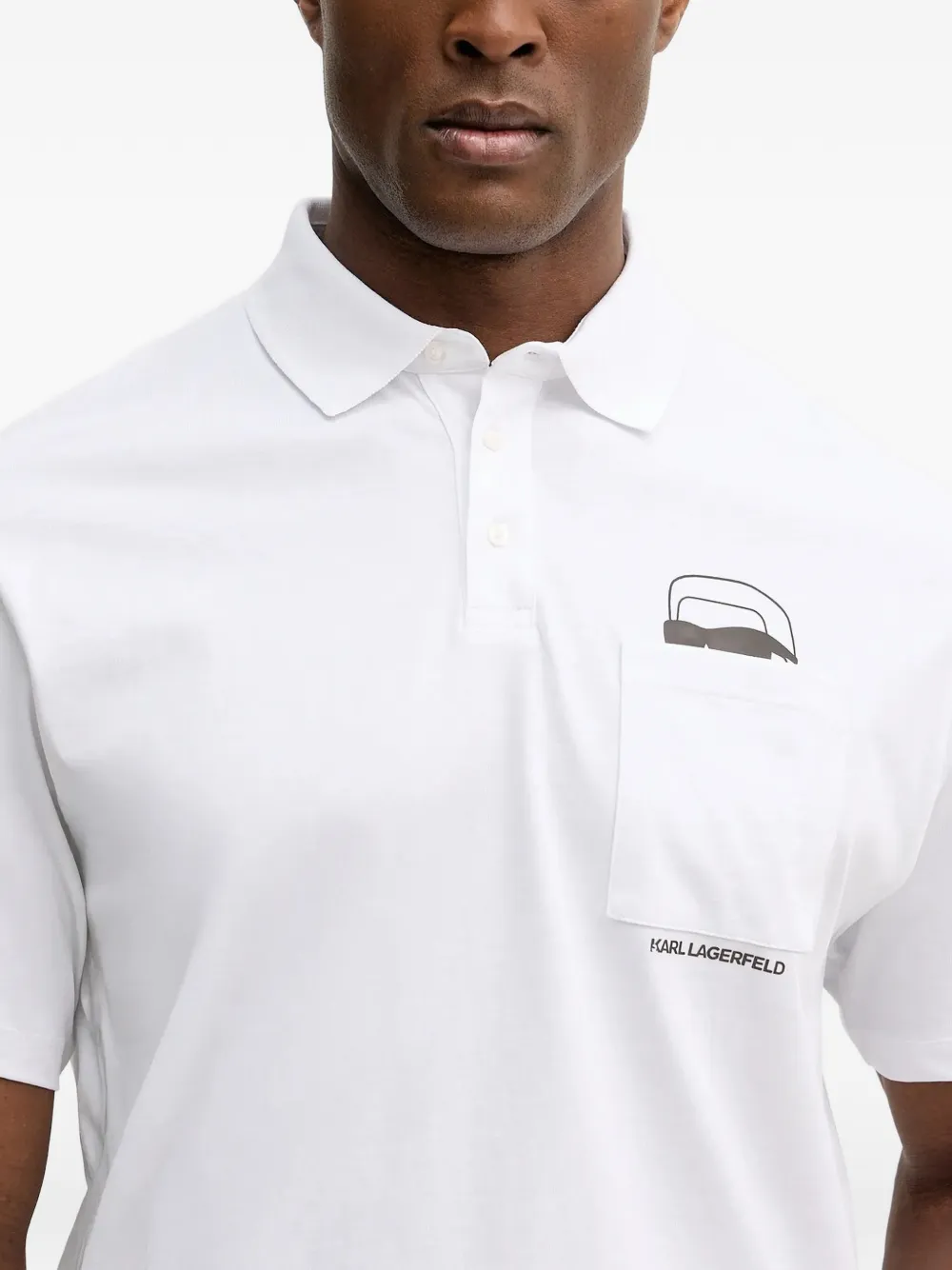 Karl Lagerfeld Poloshirt met zak Wit