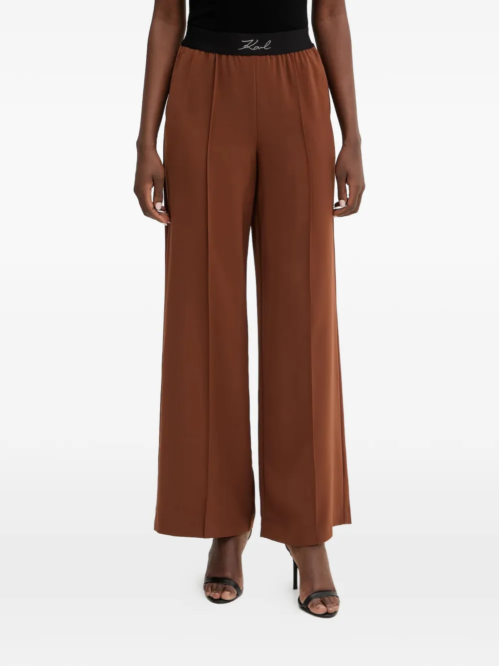 Karl Lagerfeld seam-detail flared trousers - Marrone