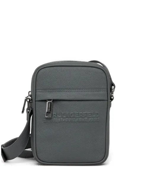 Karl Lagerfeld logo-embossed zip-fastening messenger bag