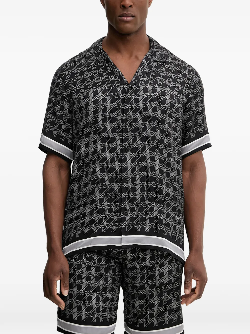 Karl Lagerfeld patterned short-sleeve shirt - Nero