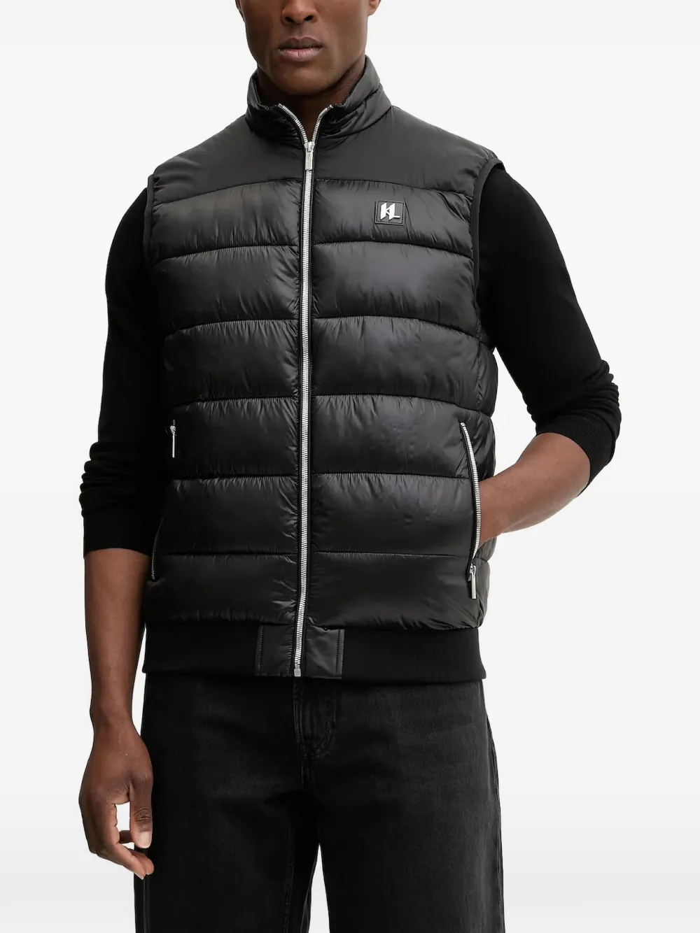 Karl Lagerfeld quilted zip vest - Nero