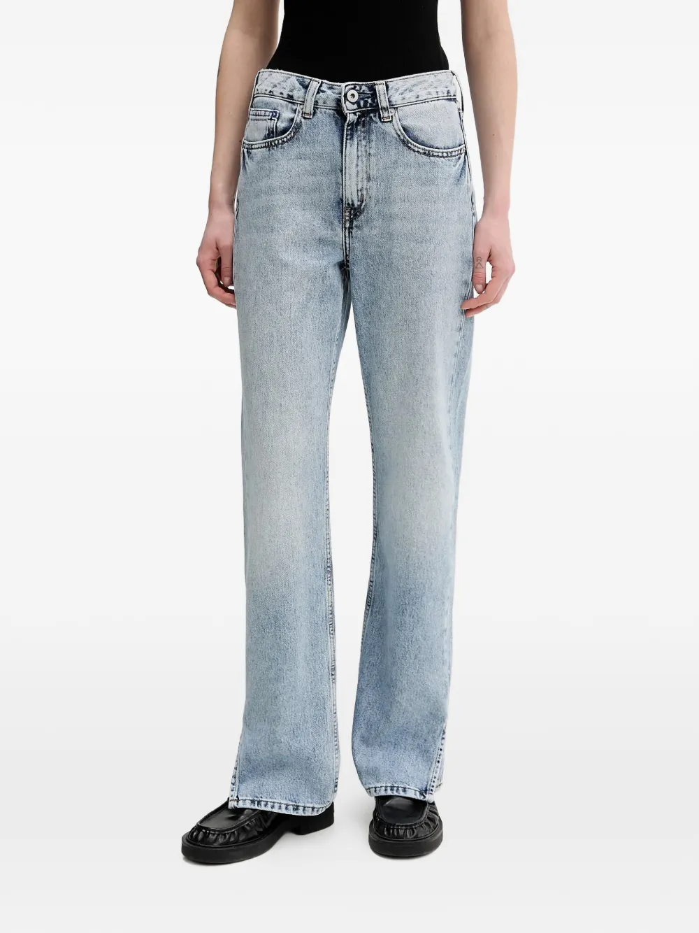 Karl Lagerfeld Jeans slit-detail jeans - Blu