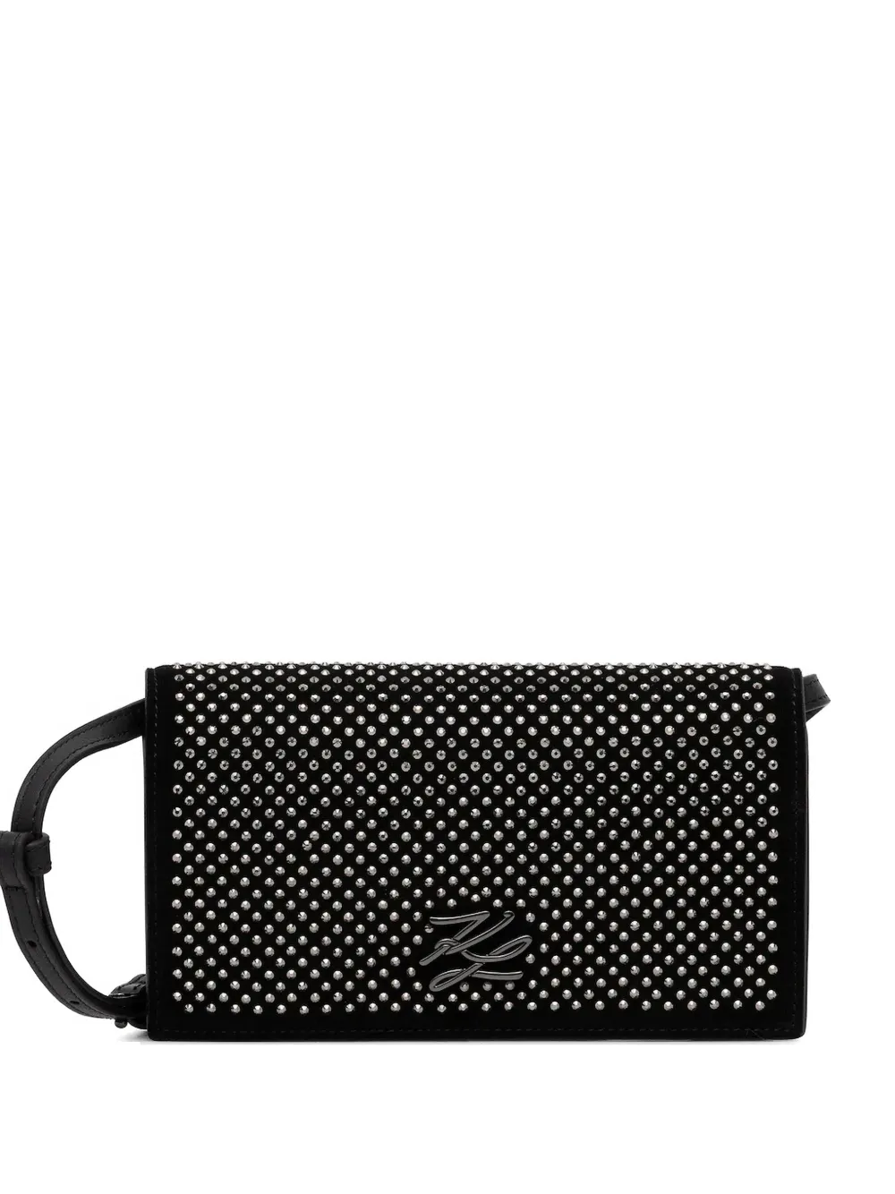 Karl Lagerfeld studded-logo cross body bag - Nero