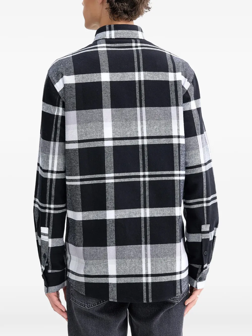 Karl Lagerfeld Jeans Geruit overhemd met patchdetail Zwart