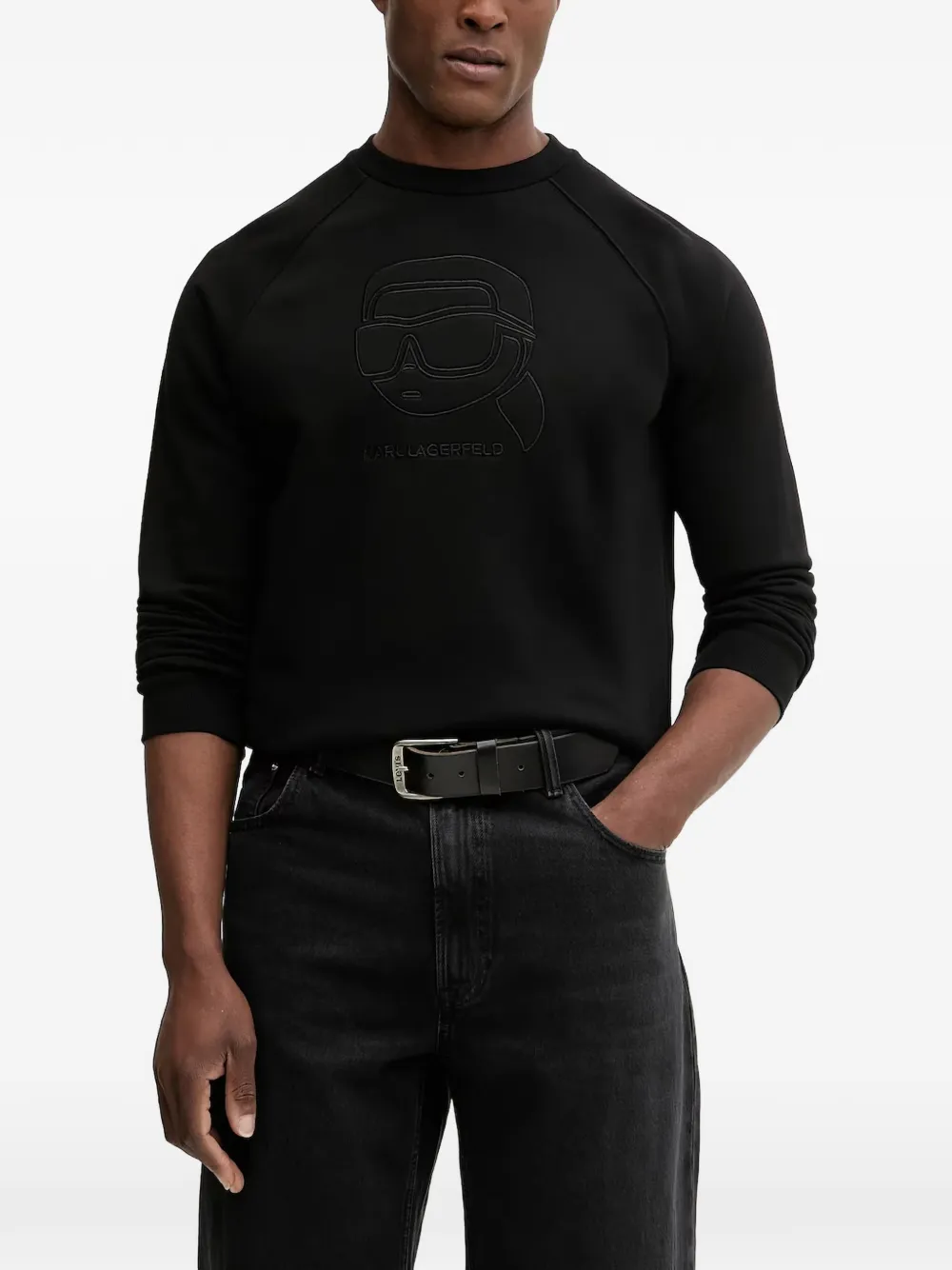 Karl Lagerfeld graphic crew-neck sweater - Schwarz