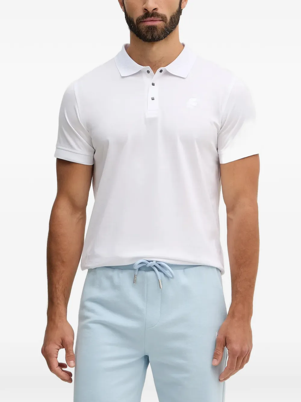 Karl Lagerfeld logo-detail polo shirt - Bianco