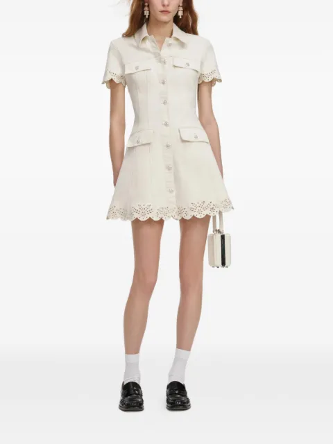 Self-Portrait eyelet collared mini dress