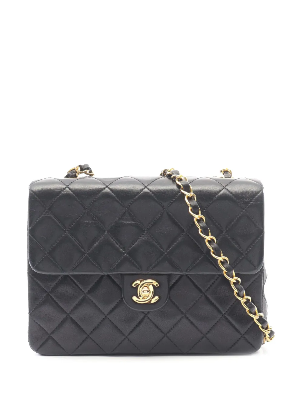 CHANEL Pre-Owned 1991-1994 Mini Square Classic Lambskin Single Flap crossbody bag - Nero