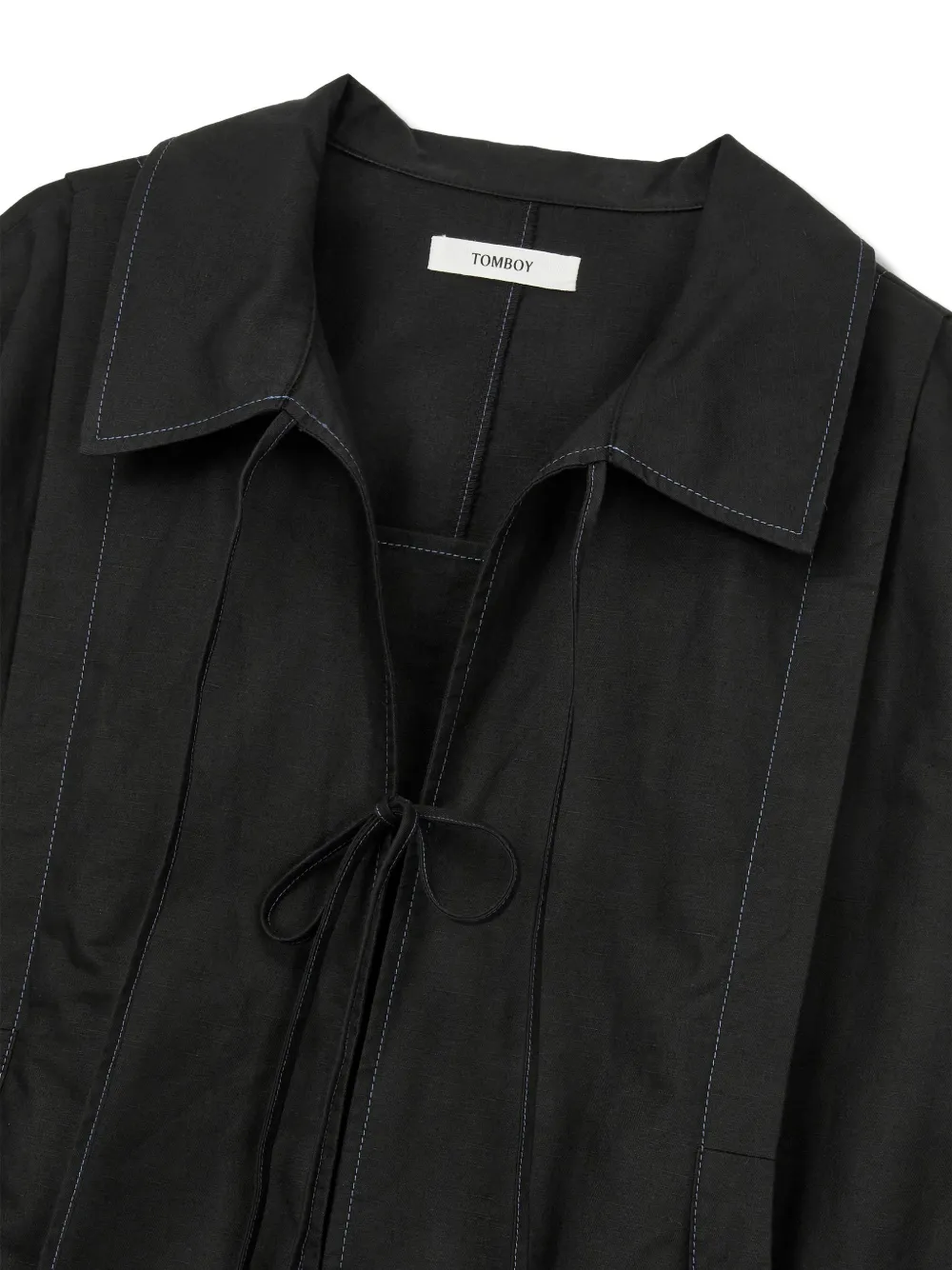 TOMBOY Ruimvallende jurk met strikdetail Zwart