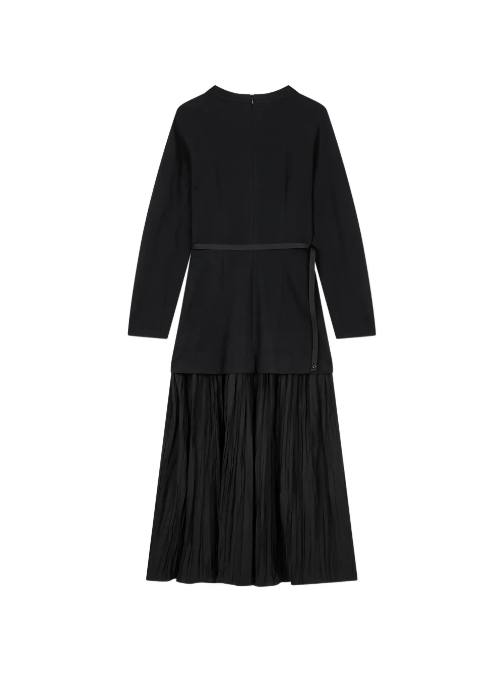 Pleated-Bottom Belt Dress