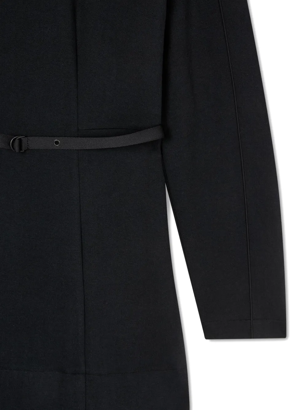 Pleated-Bottom Belt Dress