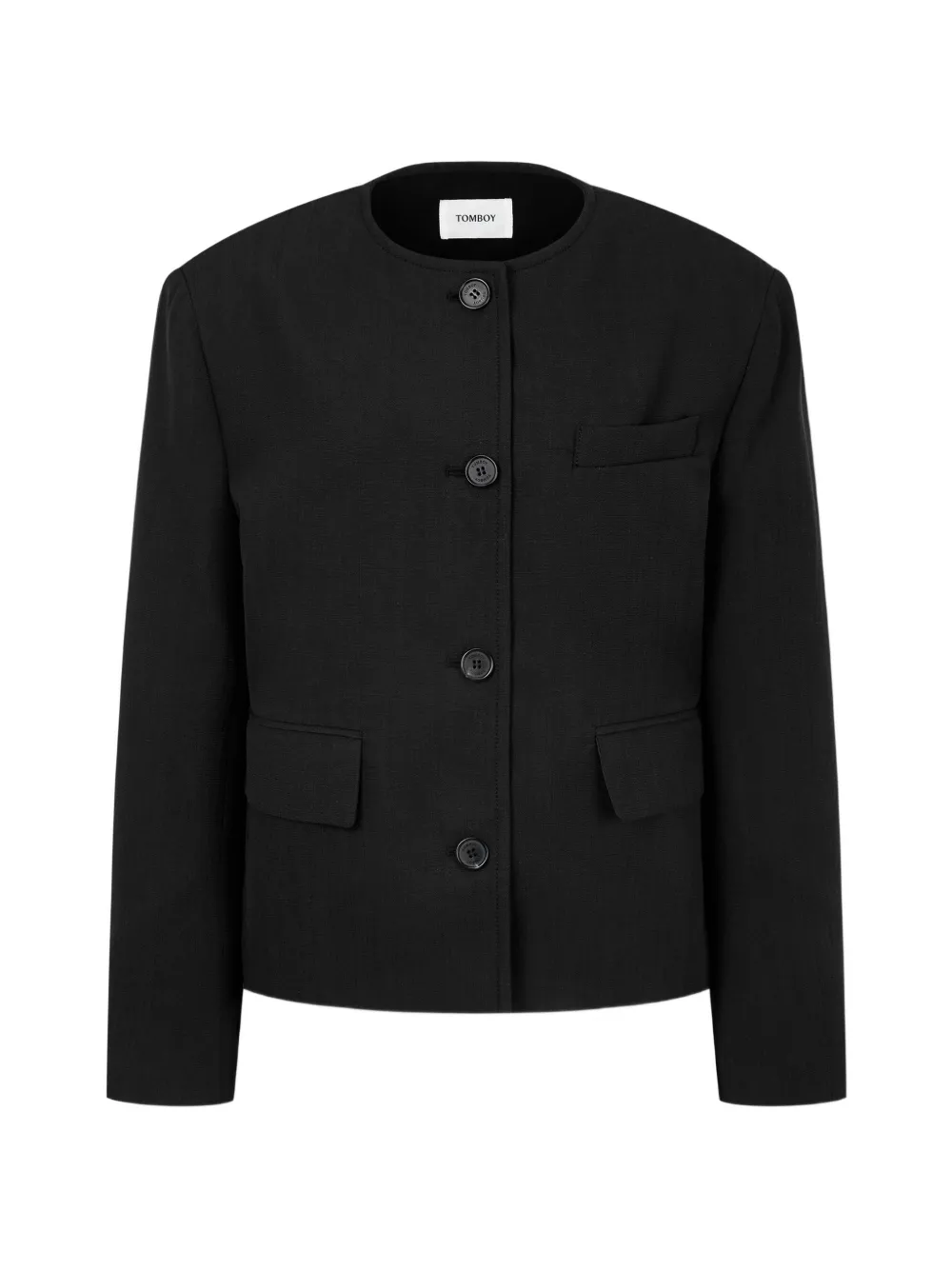 TOMBOY Jacke mit rundem Ausschnitt - Schwarz