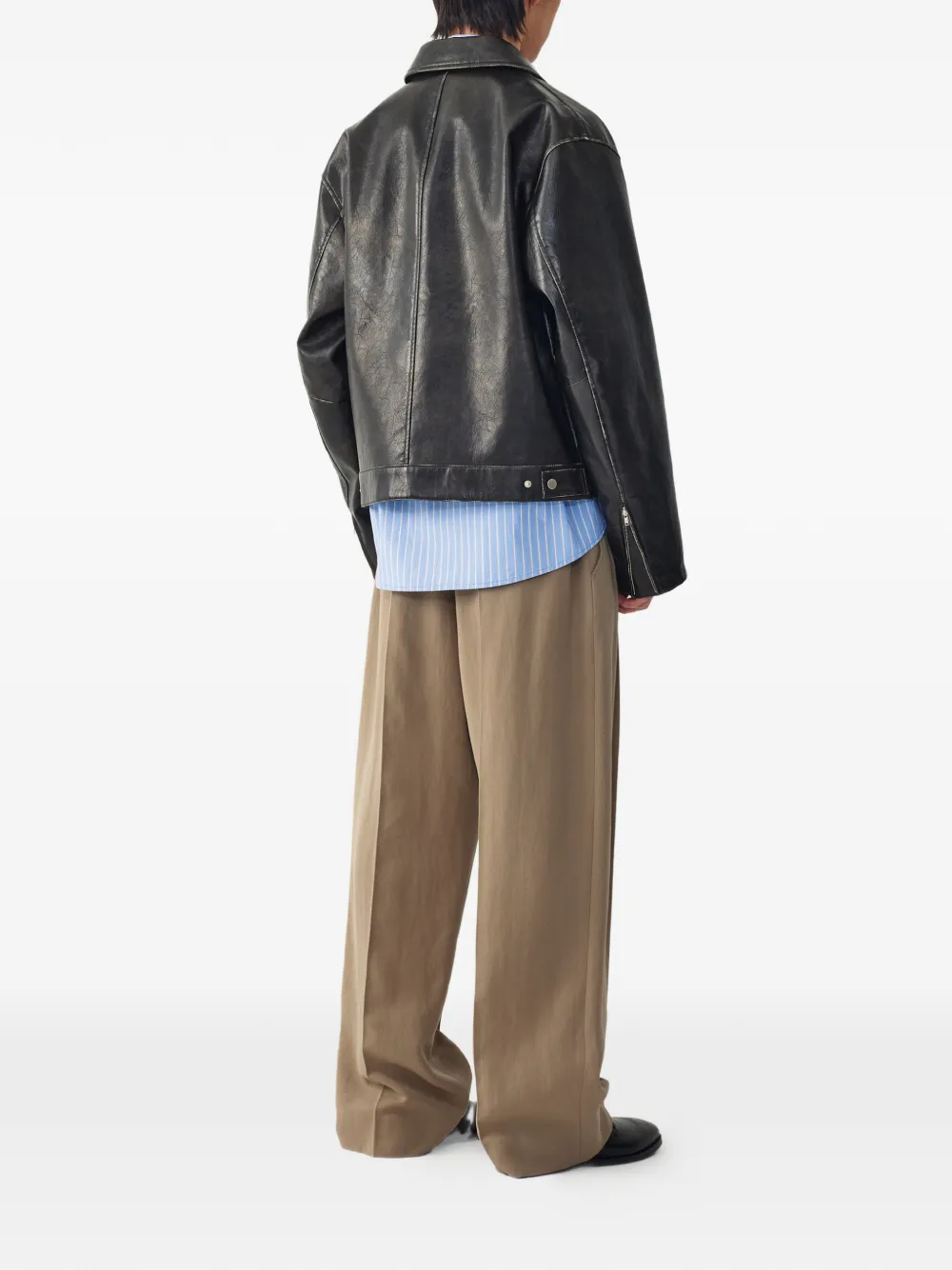  Tomboy Point-collar Jacket - Brown 