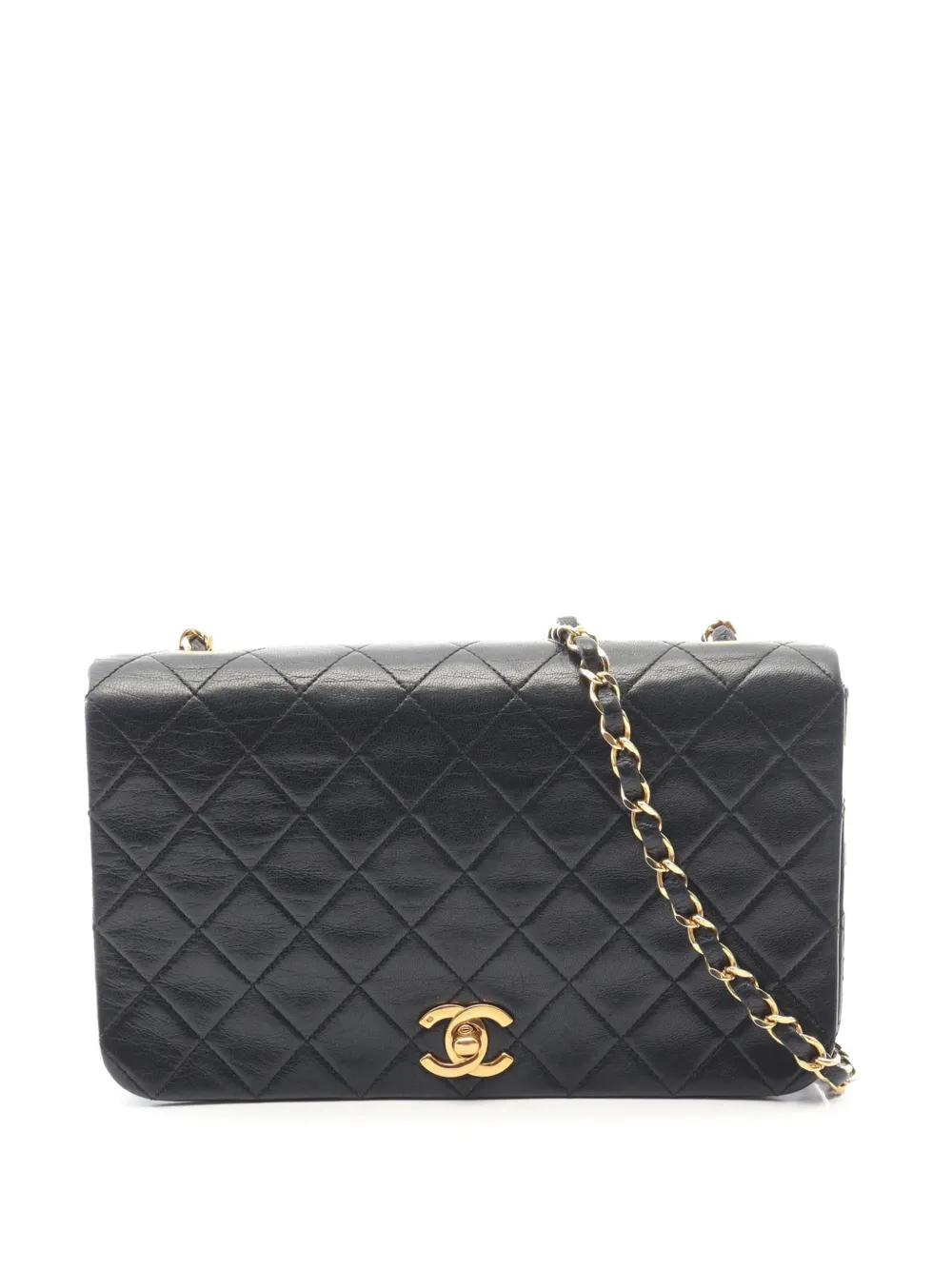 CHANEL Pre-Owned 1989-1991 CC Quilted Lambskin Full Flap crossbody bag - Nero