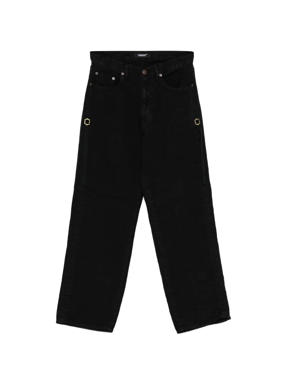 Undercover Jeans dritti con fibbia - Nero