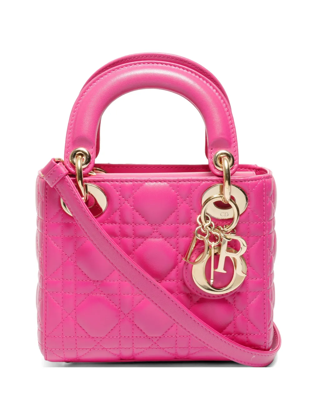 Christian Dior Pre-Owned 2014 mini Lady Dior leather tote bag - Rosa