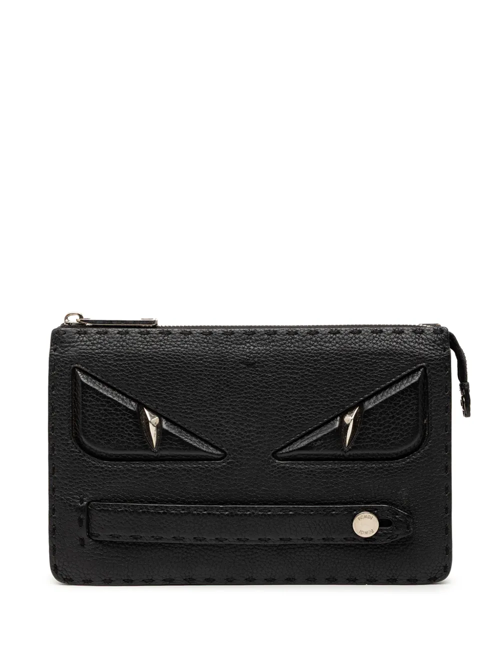 Fendi Pre-Owned 2000-2010 Leather Selleria Monster clutch bag - Nero