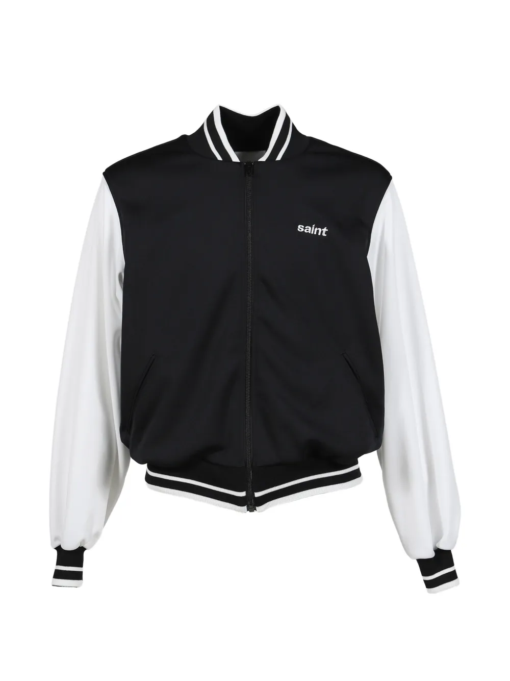 SAINT MXXXXXX rib-knit baseball jacket - Nero