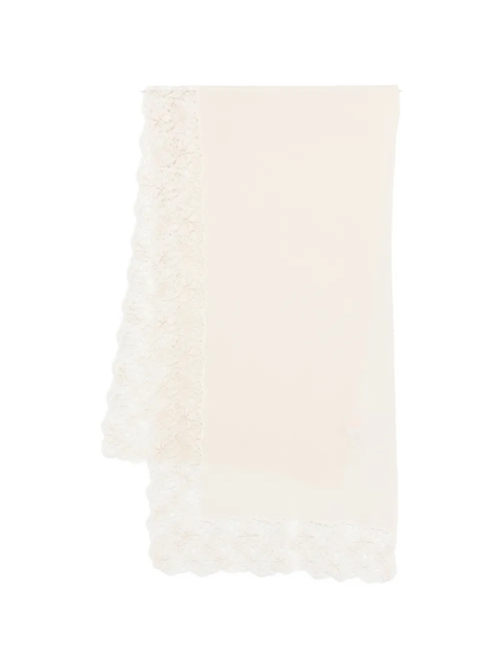 Ermanno Scervino Lace Trim Scarf In Neutral