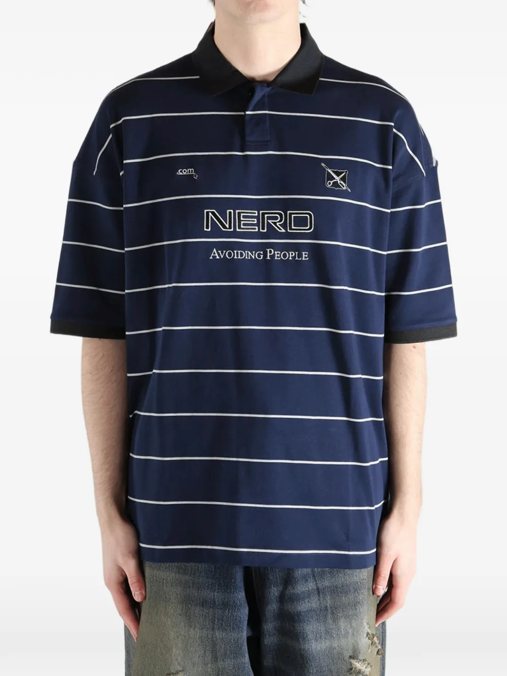 VETEMENTS Gestreept poloshirt Blauw