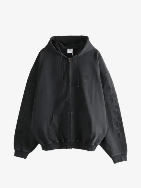 VETEMENTS  hooded embossed zip-up hoodie 