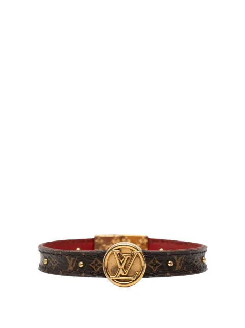Louis Vuitton Pre-Owned 2018 Monogram and Calfskin LV Circle Reversible Bracelet costume bracelet