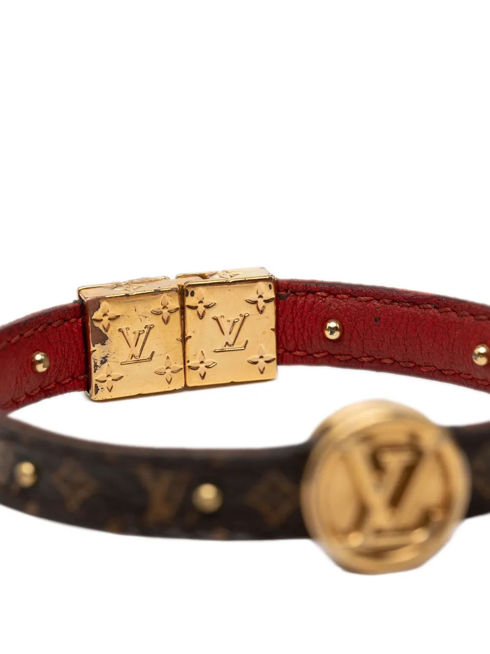 2018 Monogram And Calfskin Lv Circle Reversible Bracelet Costume Bracelet