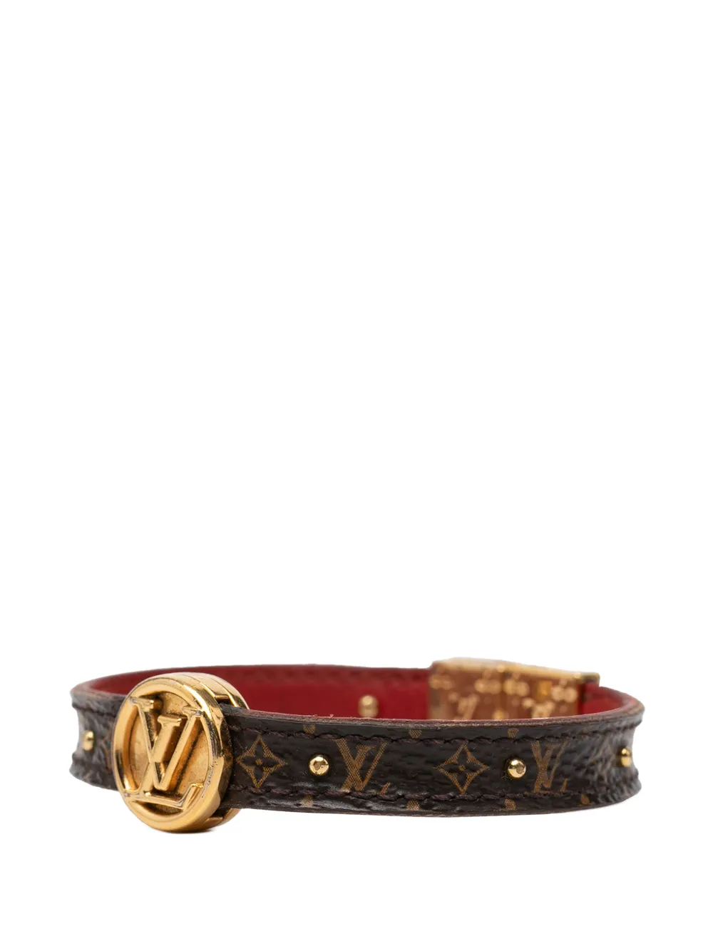 2018 Monogram And Calfskin Lv Circle Reversible Bracelet Costume Bracelet