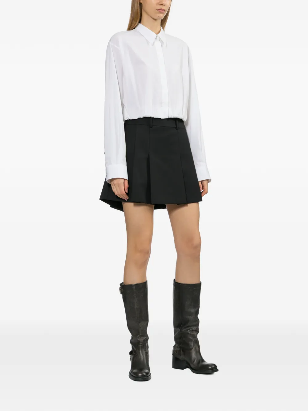  Helmut Lang Pleated Mini Skirt - Black 