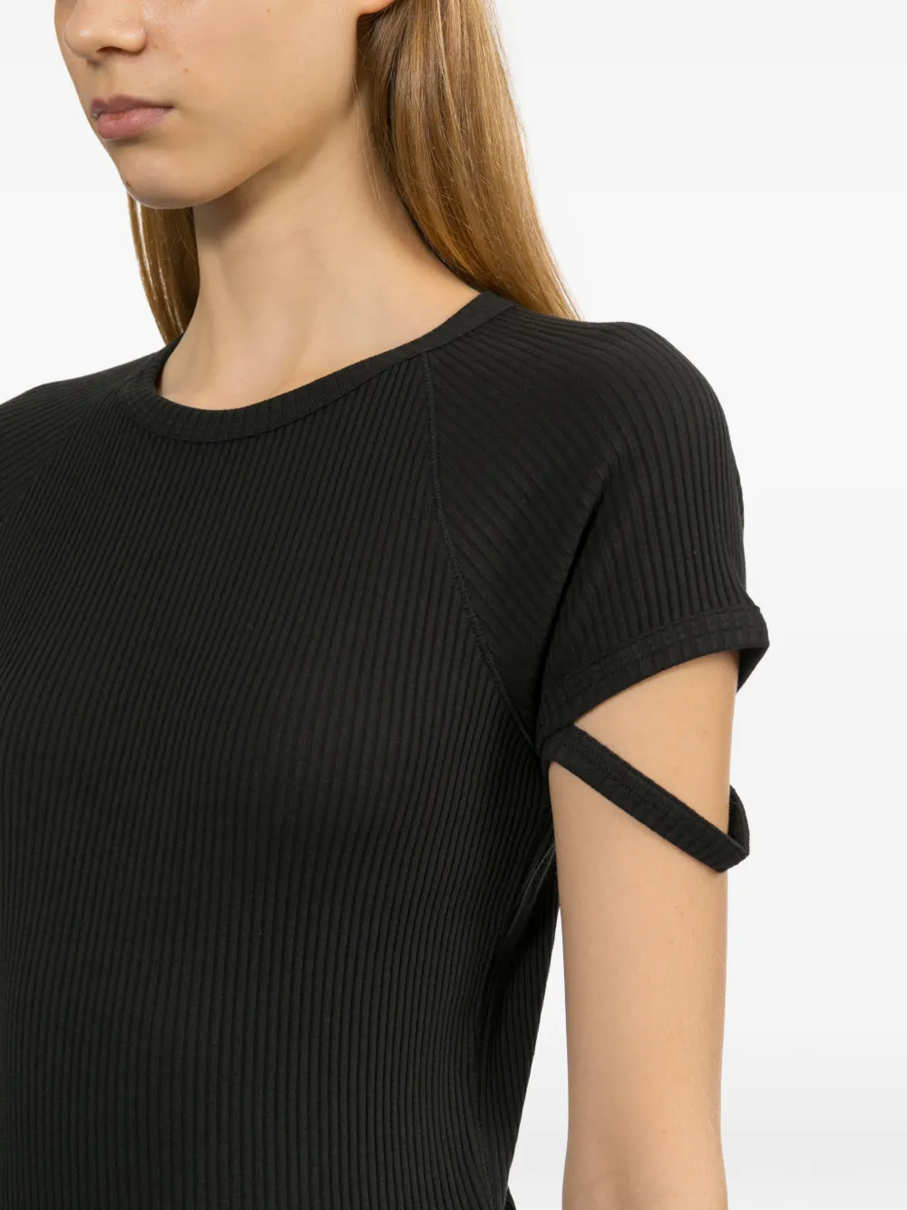 Helmut Lang Top met uitgesneden mouwen Zwart