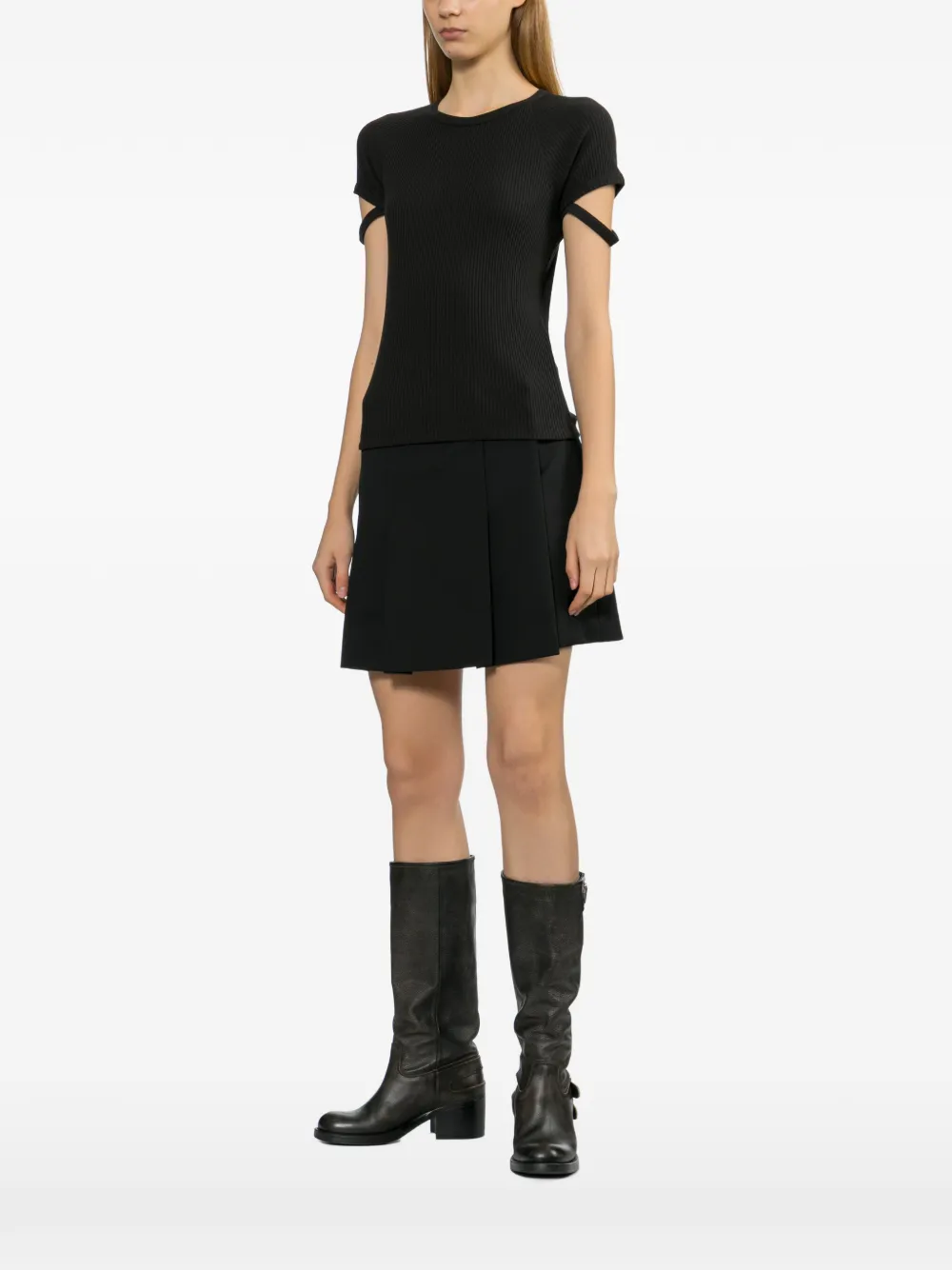 Helmut Lang Top met uitgesneden mouwen Zwart