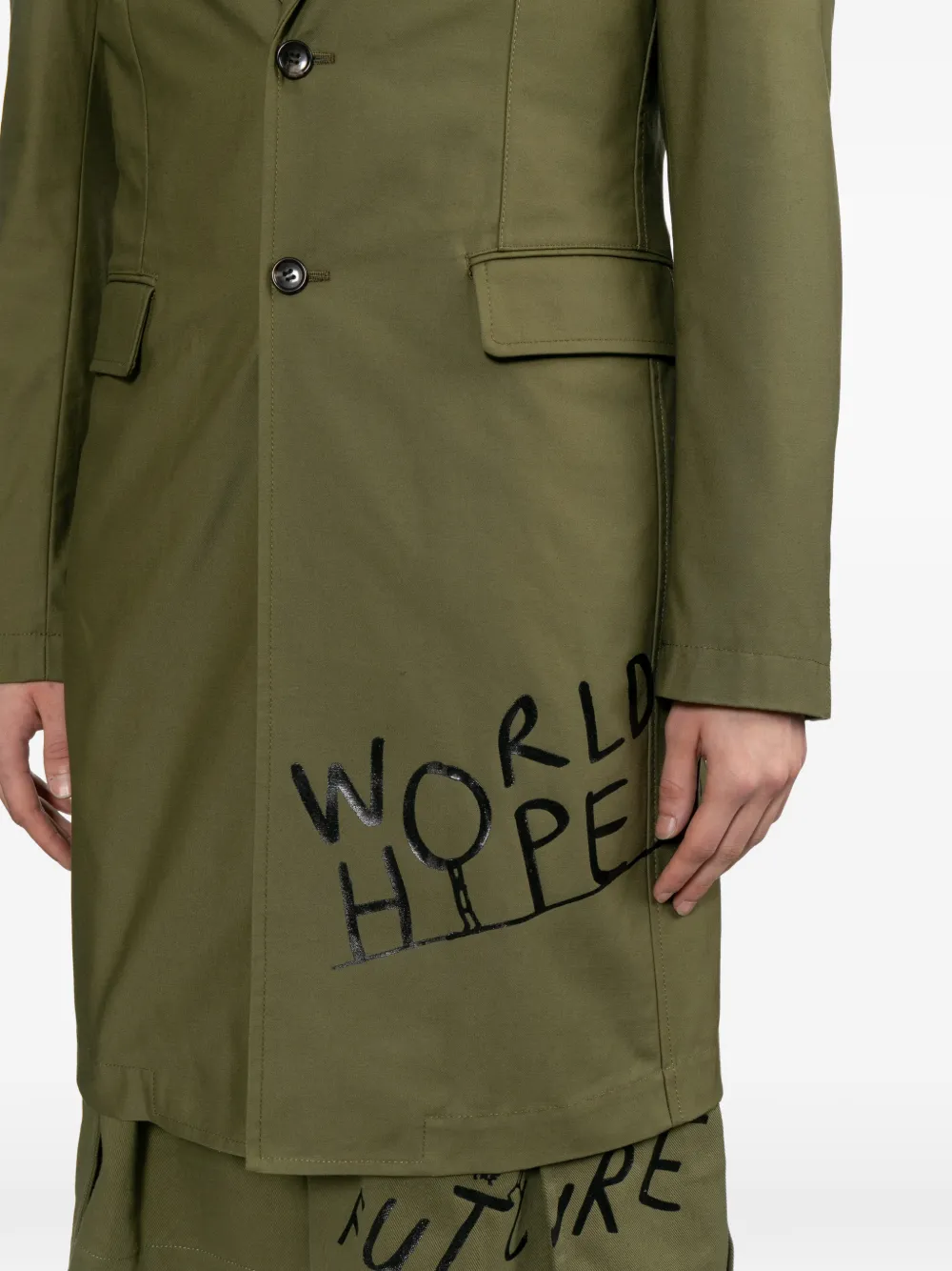 Comme Des Garçons Shirt Jas met tekst Groen