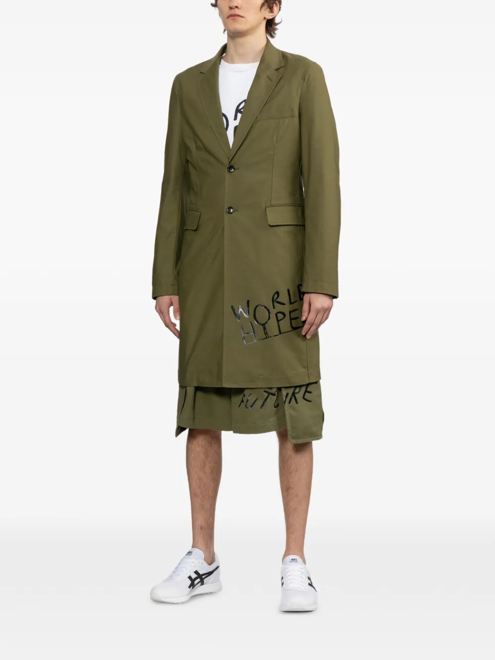 Comme Des Garçons Shirt Jas met tekst Groen
