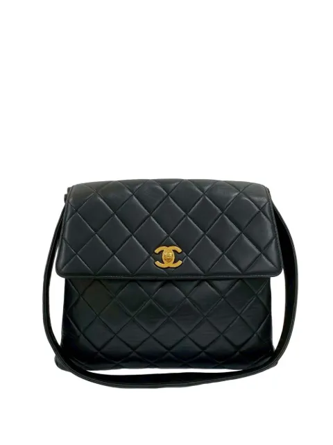 CHANEL Pre-Owned quiltet CC Straight Flap skuldertaske i lammeskind fra 1997-1999