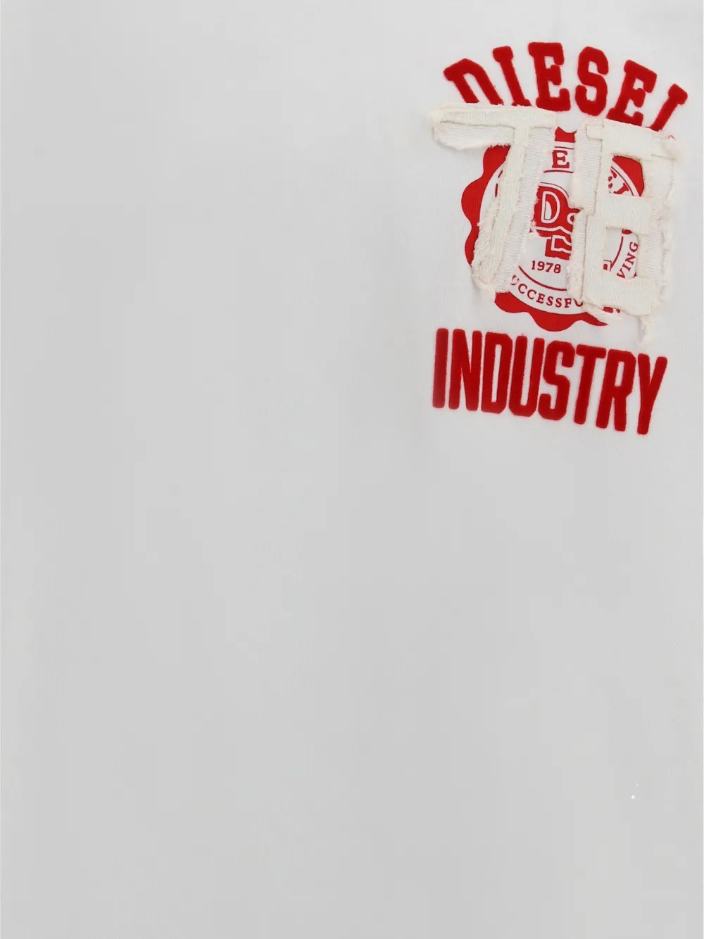 Diesel T-Norm-V14 T-shirt met logo-applicatie Wit
