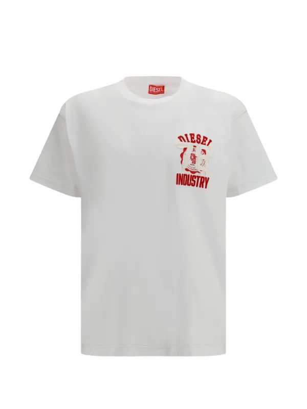 Diesel T-Norm-V14 Logo Applique T-shirt | White | FARFETCH EE