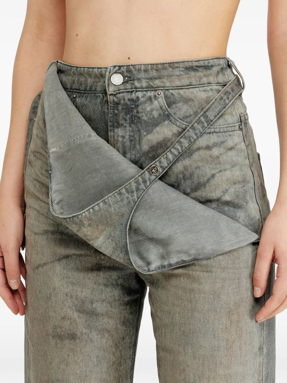 Diesel Jeans met ceintuur en vijf zakken Grijs