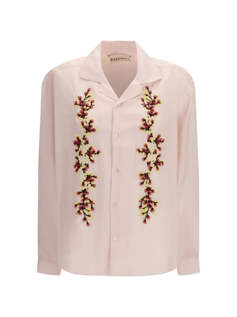 Baziszt floral-embroidered shirt - Rosa