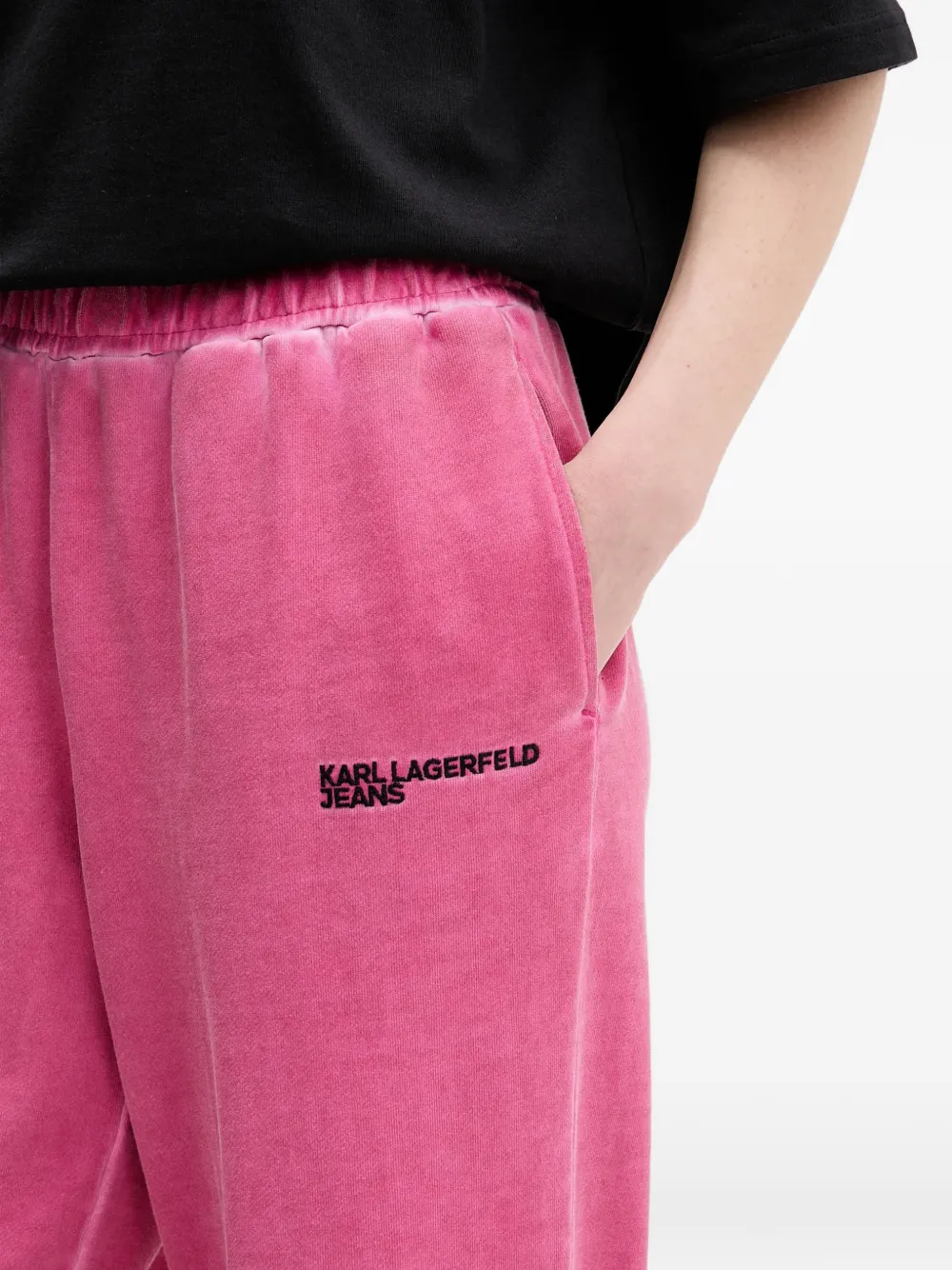 Karl Lagerfeld Jeans Broek met elastische taille Roze